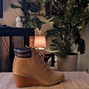 Timberland Wedge Tan Ankle Boots